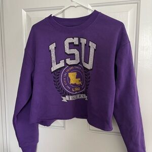 LSU Tigers Purple Cropped Sweatshirt
